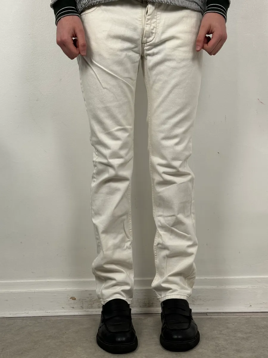 SS2008 Maison Martin Margiela White Classic Slim Denim Jeans - Image 2