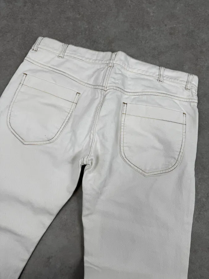 SS2008 Maison Martin Margiela White Classic Slim Denim Jeans - Image 7