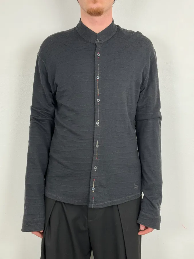 SS2008 Marithé + François Girbaud Black Pleats Light Shirt - Image 2