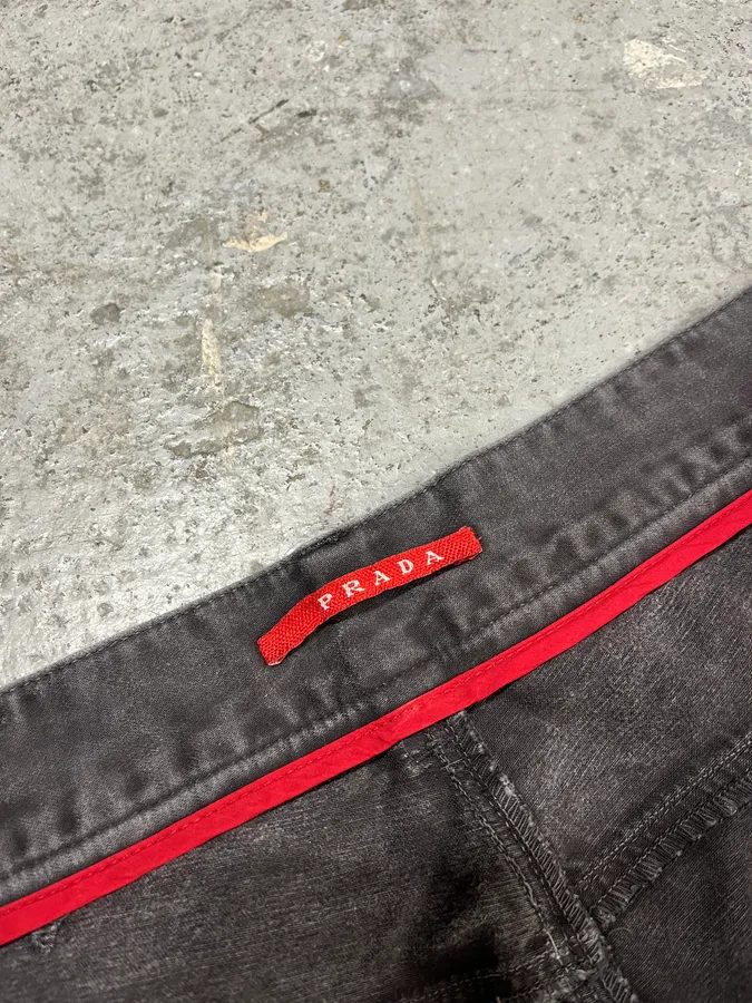 SS2008 Prada Avant-Garde Faded Grey Slim Pants - Image 11
