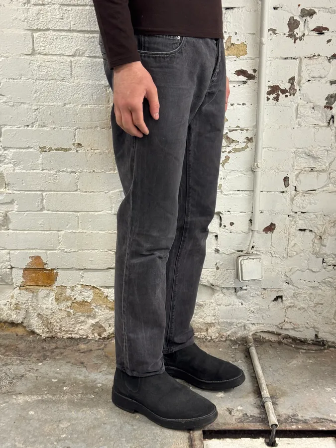 SS2008 Prada Avant-Garde Faded Grey Slim Pants - Image 3