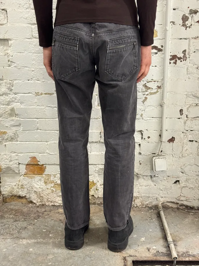 SS2008 Prada Avant-Garde Faded Grey Slim Pants - Image 4