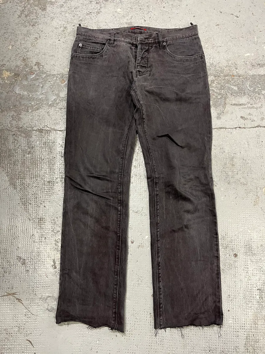 SS2008 Prada Avant-Garde Faded Grey Slim Pants - Image 5