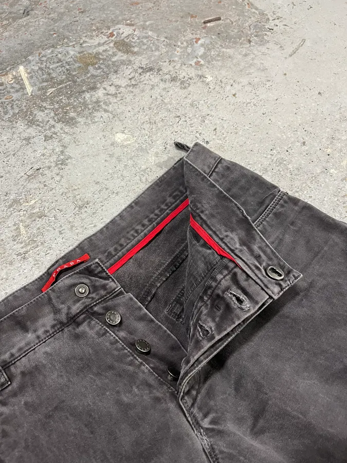 SS2008 Prada Avant-Garde Faded Grey Slim Pants - Image 9
