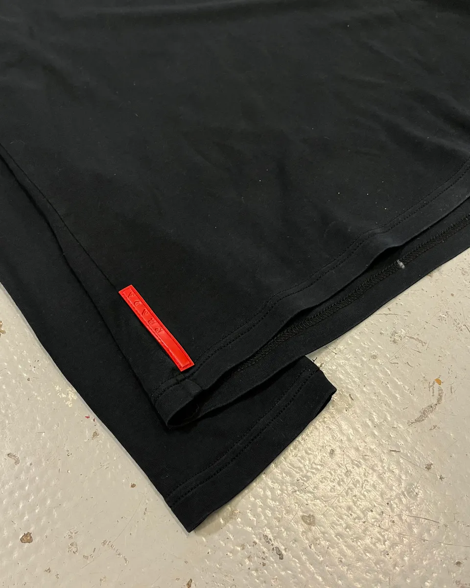 SS2008 Prada Black Linea Rossa Longsleeve Polo - Image 7