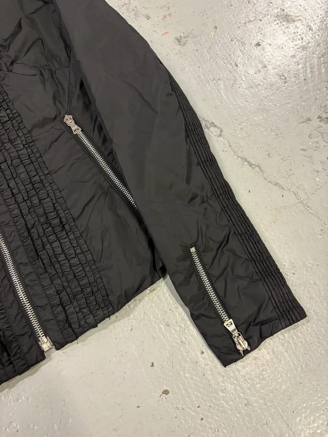 SS2008 Prada Black Wrapped Multi Zips Nylon Jacket - Image 8