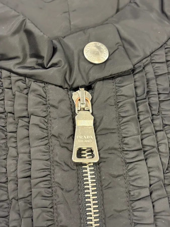SS2008 Prada Black Wrapped Multi Zips Nylon Jacket - Image 9