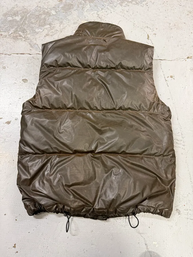 SS2008 Prada Brown Eroded Nylon Puffer Vest Jacket - Image 4