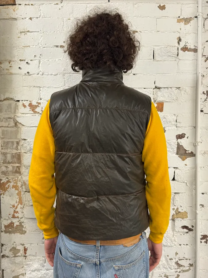 SS2008 Prada Brown Eroded Nylon Puffer Vest Jacket - Image 6