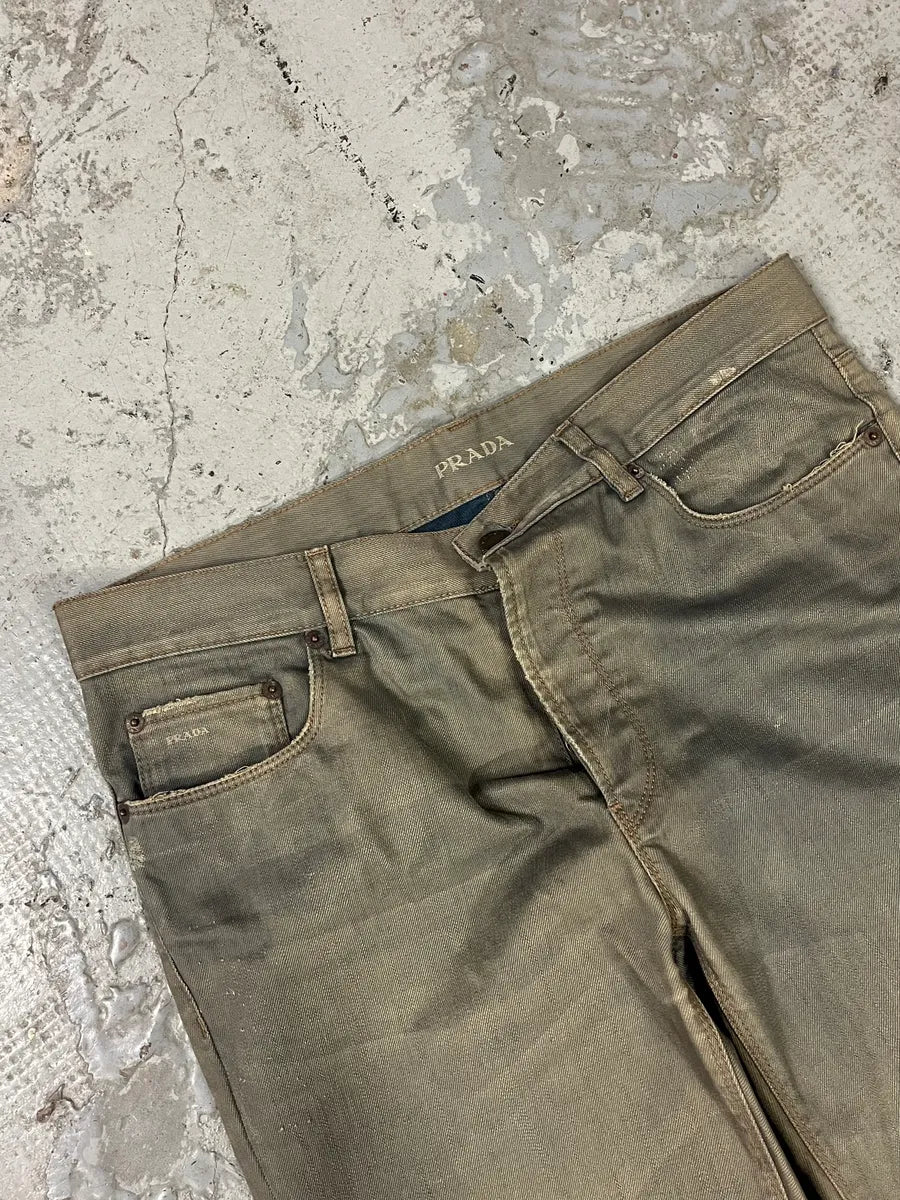 SS2008 Prada Grey Eroded Denim Jeans - Image 6
