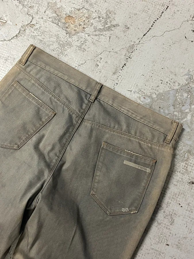 SS2008 Prada Grey Eroded Denim Jeans - Image 8