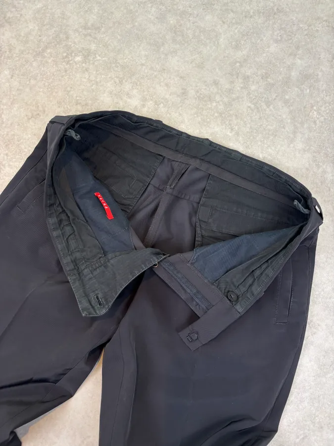 SS2008 Prada Linea Rossa Black Technical Trousers - Image 8