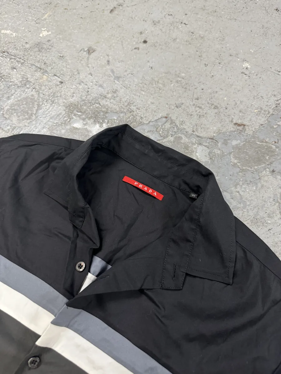 SS2008 Prada Lined Black Grey Shirt - Image 4