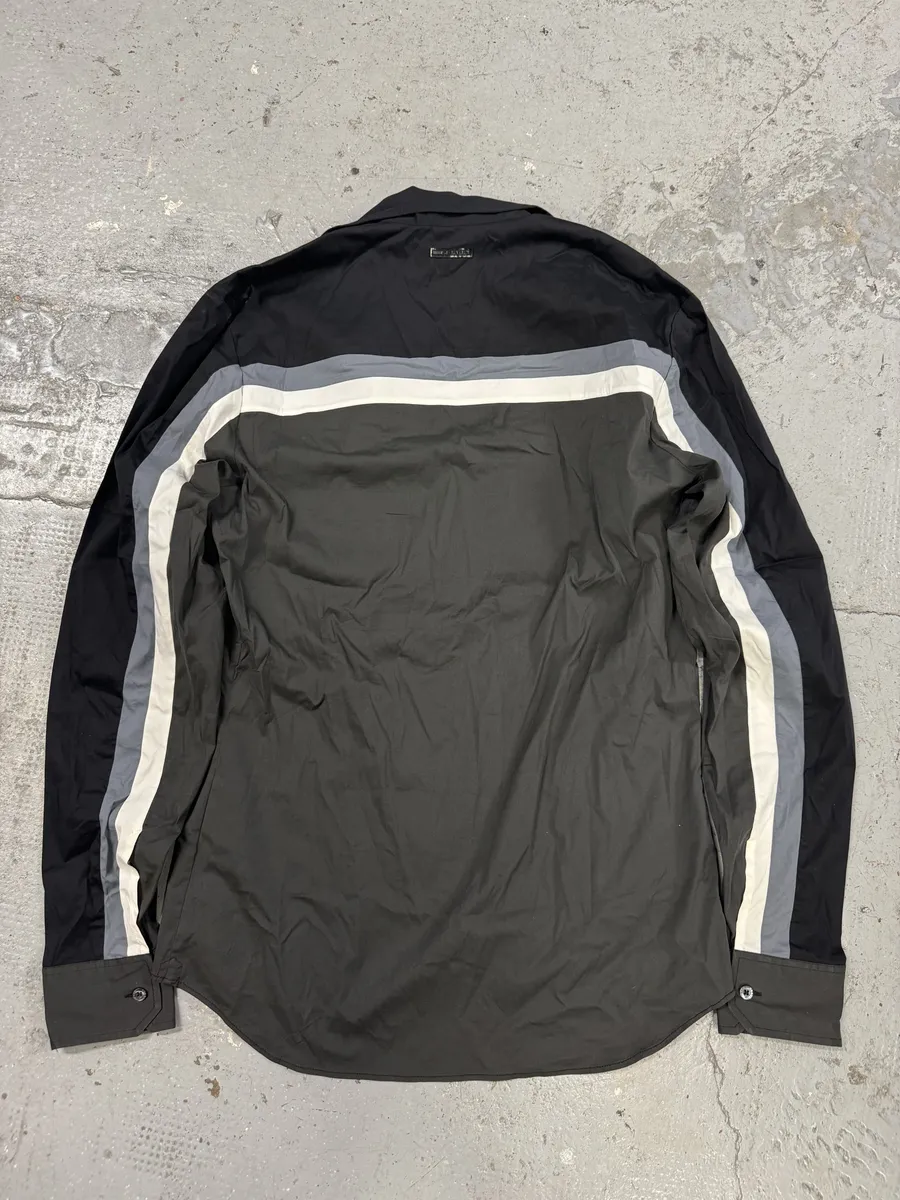 SS2008 Prada Lined Black Grey Shirt - Image 8