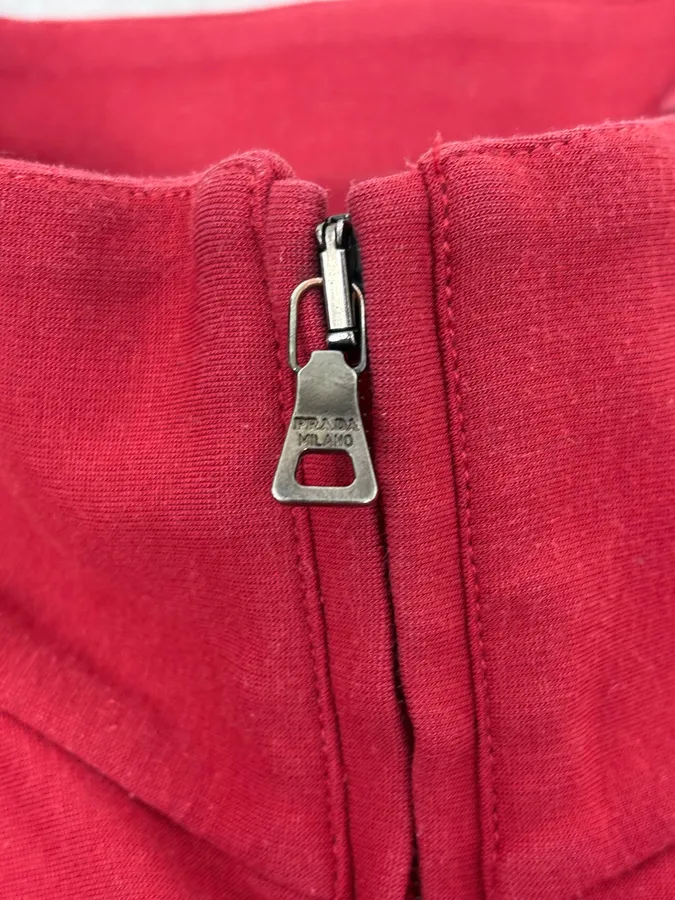 SS2008 Prada Red Zip-Up Sweater - Image 9
