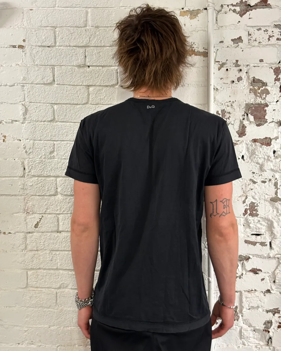 SS2009 Dolce & Gabbana Black Alain Delon T-Shirt - Image 3