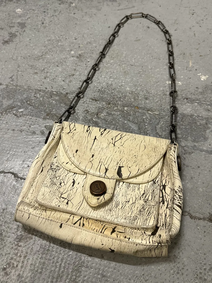 SS2009 Galliano Creamy Artisanal Eroded Effect Metallic Shoulder Bag - Image 5