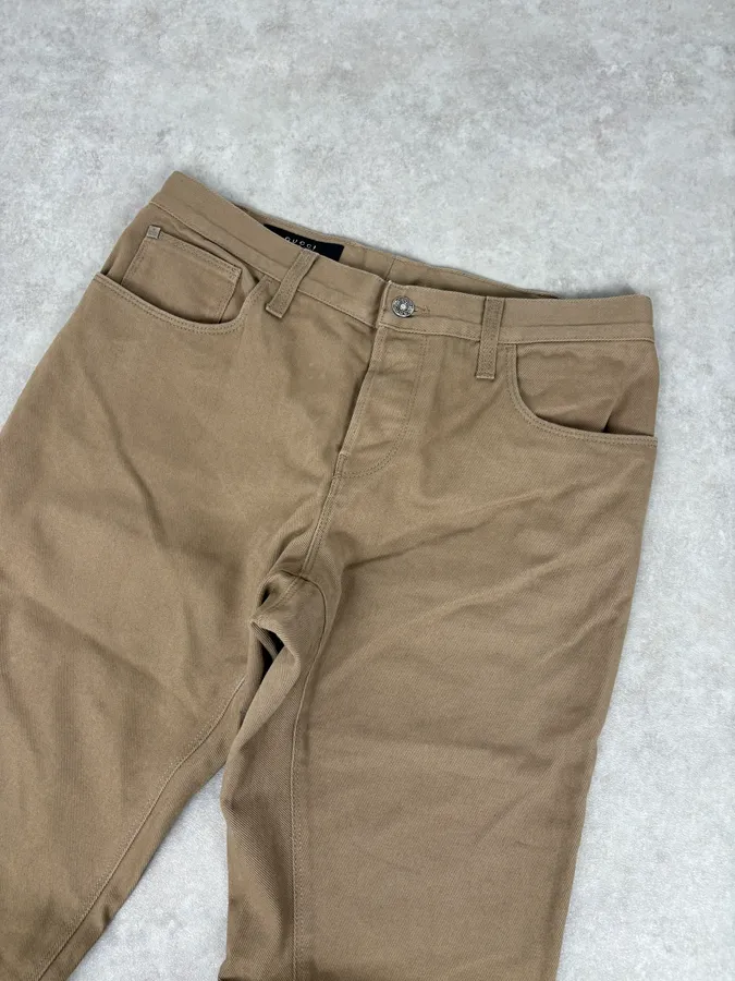 SS2009 Gucci Beige Classy Slim Pants - Image 5