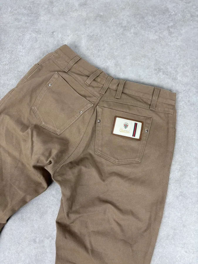 SS2009 Gucci Beige Classy Slim Pants - Image 7
