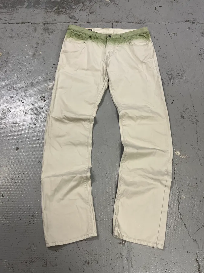 SS2009 Gucci Gradient White & Green Pants