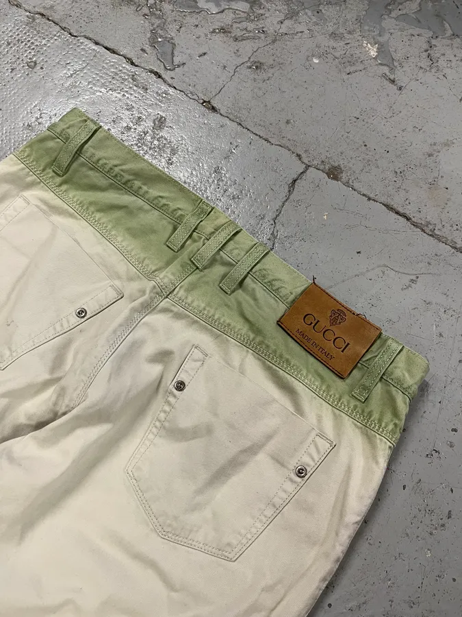 SS2009 Gucci Gradient White & Green Pants - Image 10