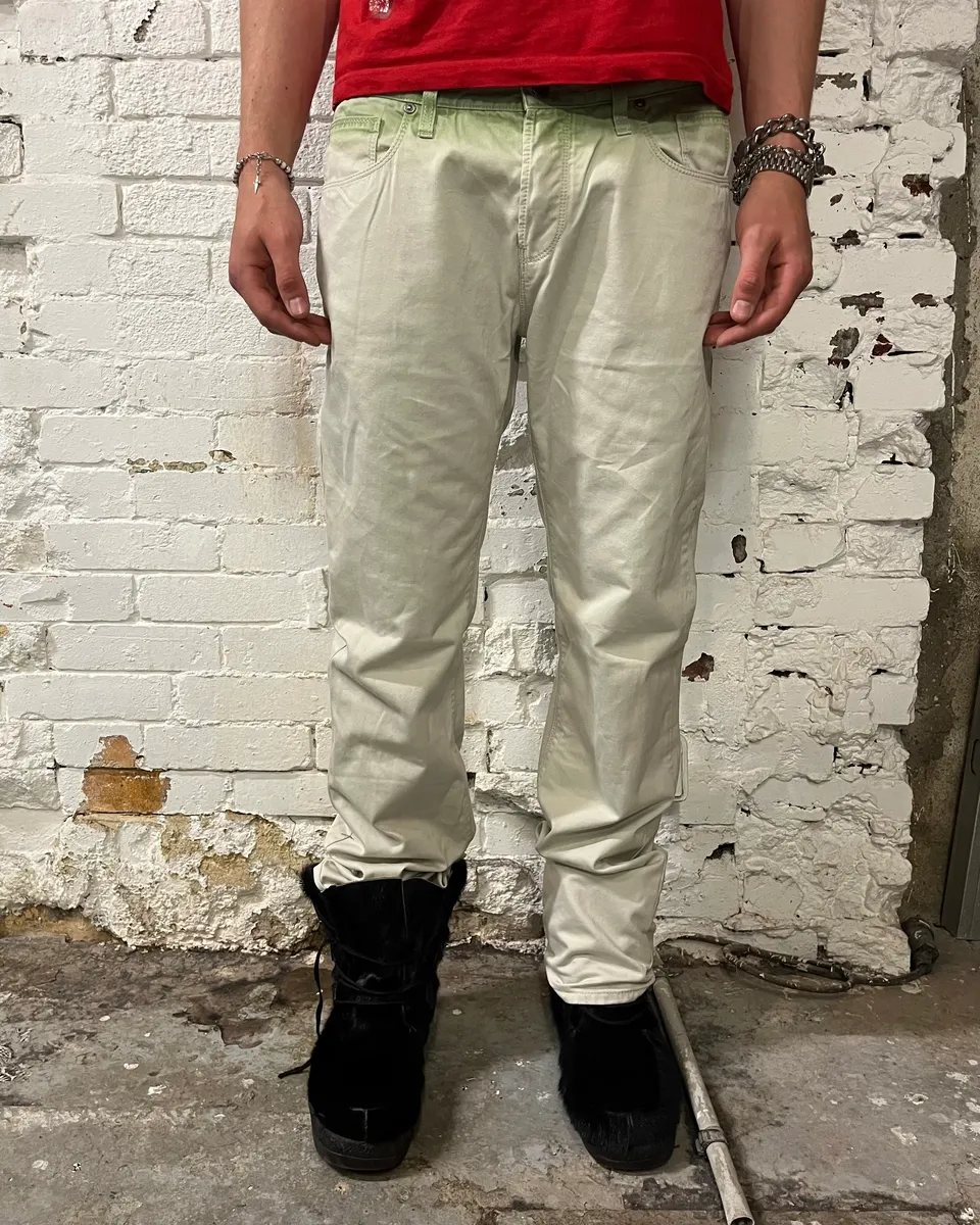 SS2009 Gucci Gradient White & Green Pants - Image 3