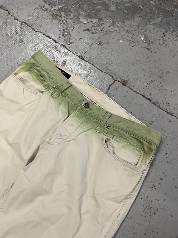 SS2009 Gucci Gradient White & Green Pants - Image 6