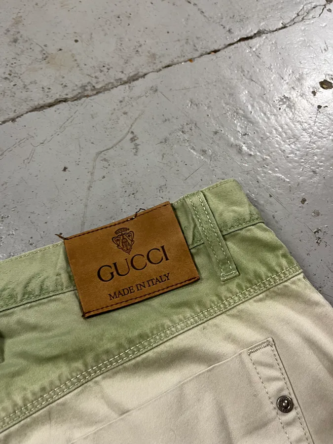 SS2009 Gucci Gradient White & Green Pants - Image 9