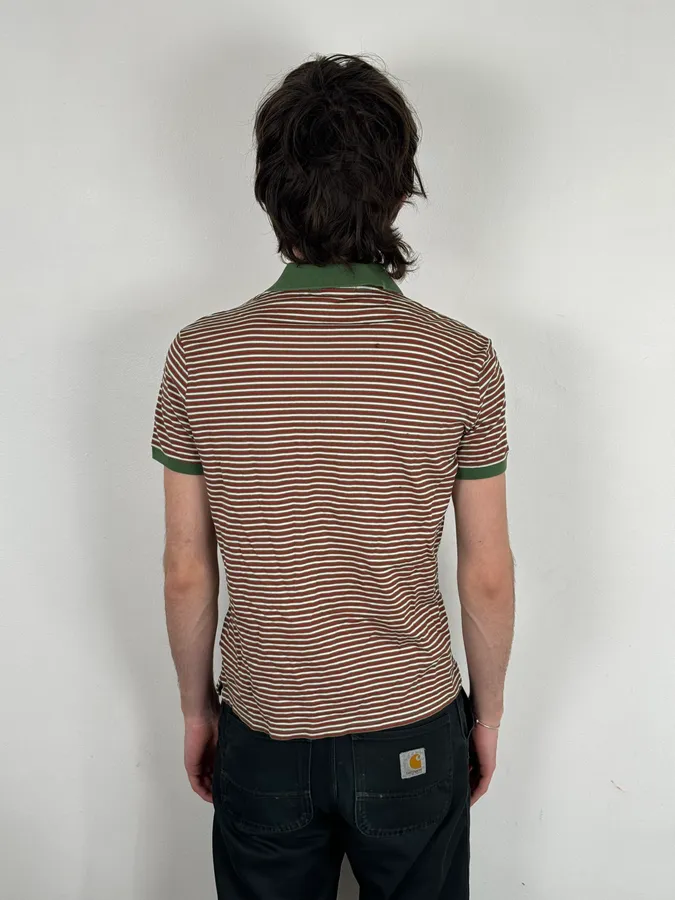 SS2009 Gucci Green & Red Striped Polo - Image 3