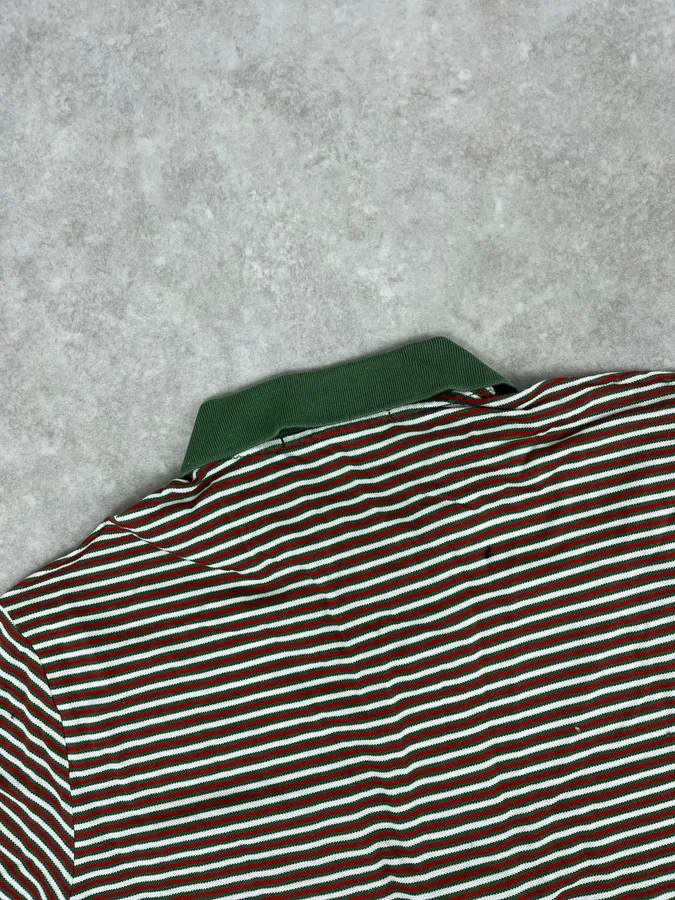 SS2009 Gucci Green & Red Striped Polo - Image 7
