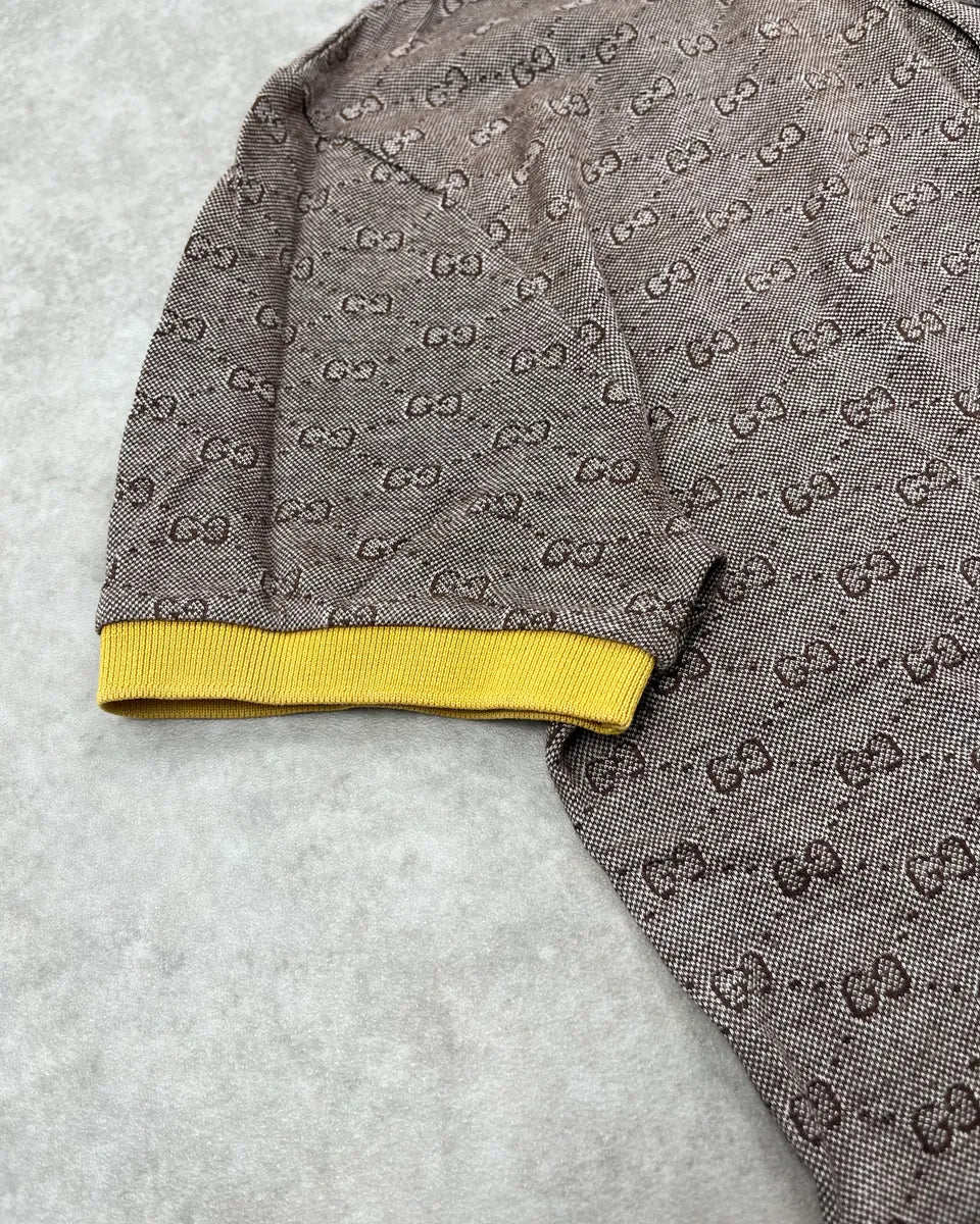 SS2009 Gucci Grey Monogram Yellow Collar Polo by Frida Giannini - Image 7