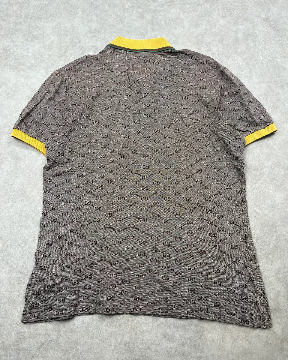 SS2009 Gucci Grey Monogram Yellow Collar Polo by Frida Giannini - Image 9