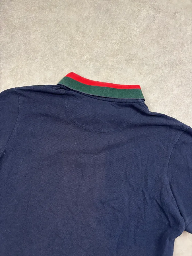 SS2009 Gucci Navy Embroidered Crest Polo by Frida Giannini - Image 6