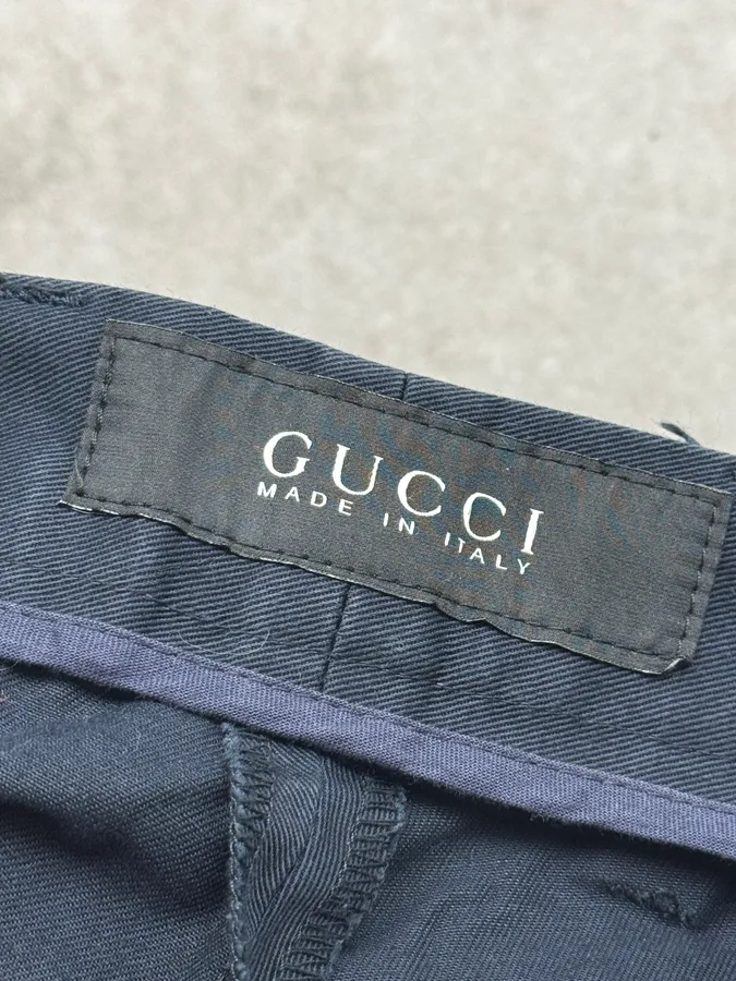 SS2009 Gucci Navy Silver Medal Chinos Pants by Frida Giannini - Image 11