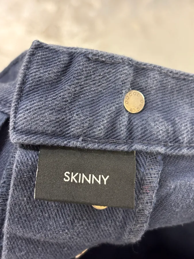 SS2009 Gucci Navy Slim Denim Jeans - Image 11