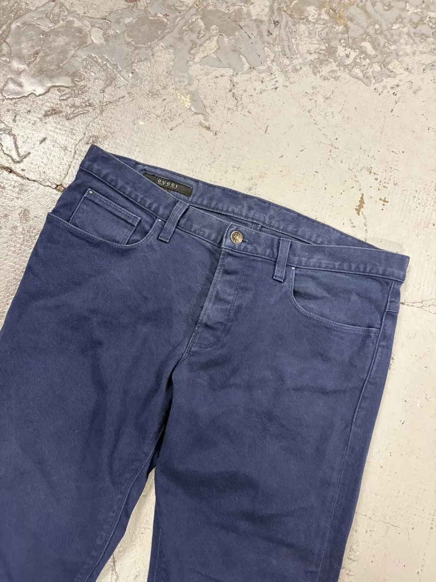 SS2009 Gucci Navy Slim Denim Jeans - Image 5