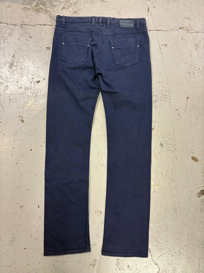 SS2009 Gucci Navy Slim Denim Jeans - Image 6