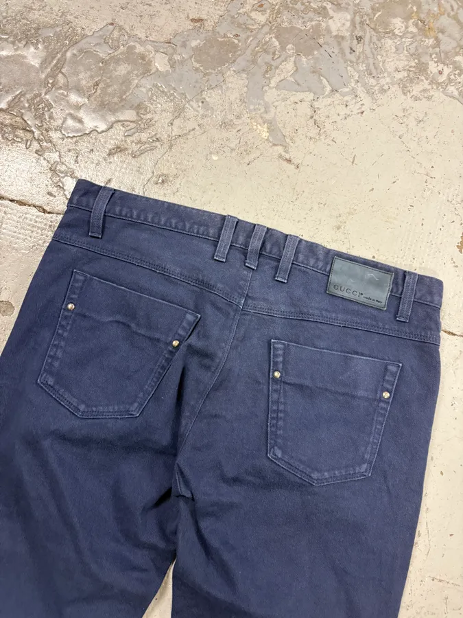 SS2009 Gucci Navy Slim Denim Jeans - Image 7
