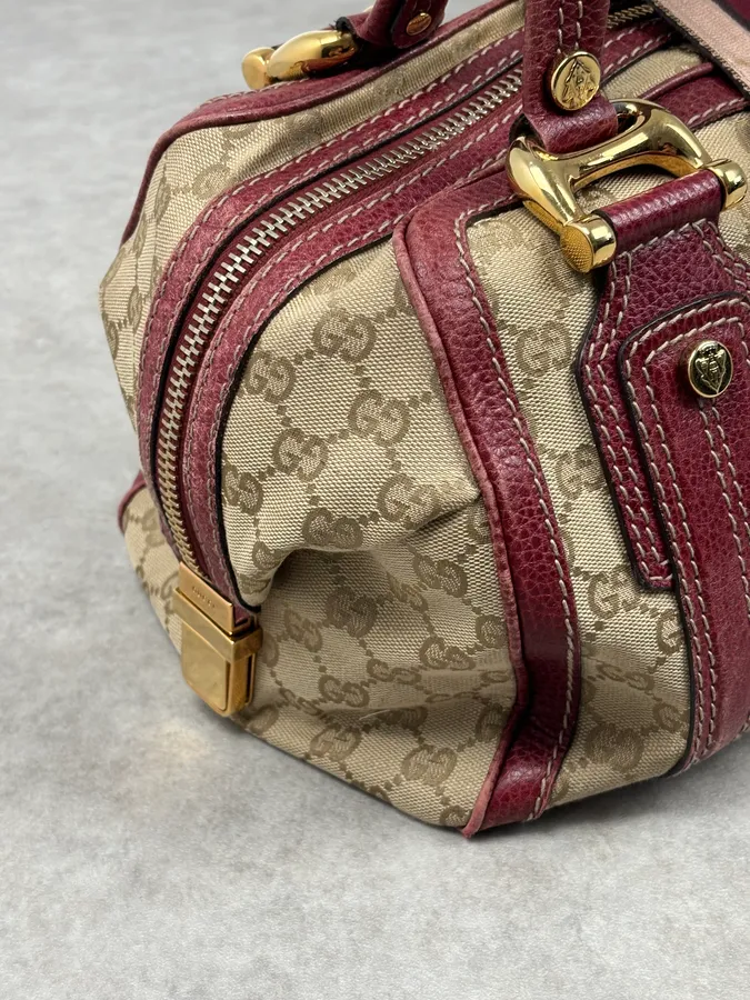 SS2009 Gucci Red & Beige Monogram Heritage Bag by Frida Giannini - Image 9