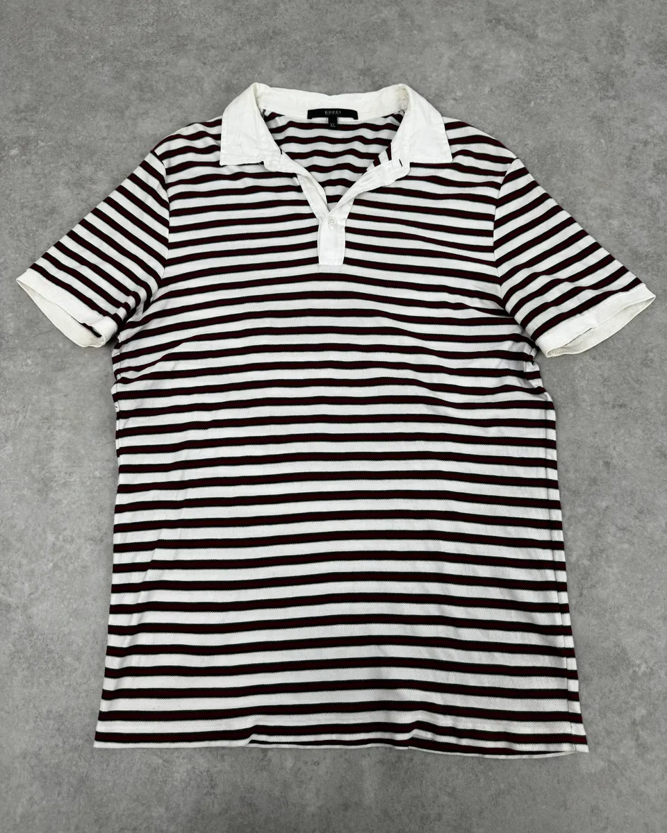 SS2009 Gucci White & Red Signature Polo Shirt