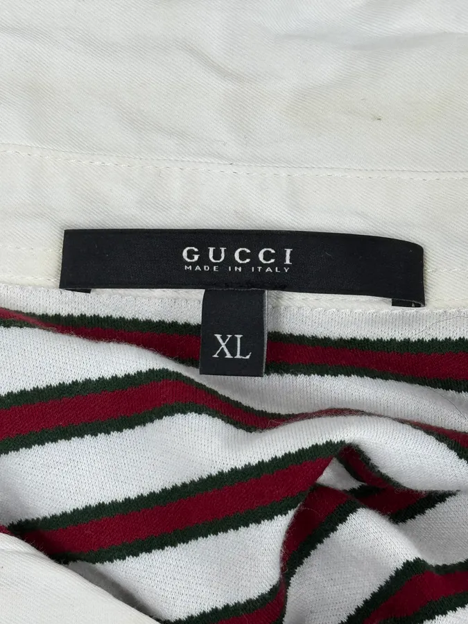 SS2009 Gucci White & Red Signature Polo Shirt - Image 8