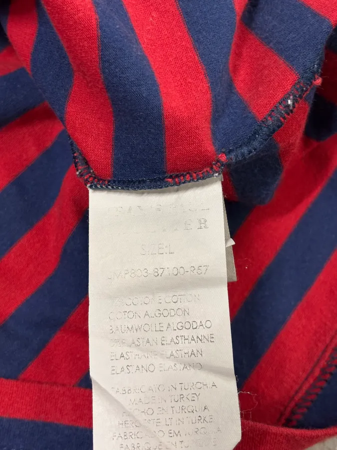 SS2009 Jean Paul Gaultier Red & Navy Striped Double Keys T-Shirt - Image 11