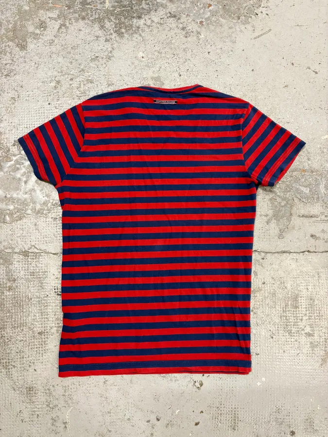 SS2009 Jean Paul Gaultier Red & Navy Striped Double Keys T-Shirt - Image 6