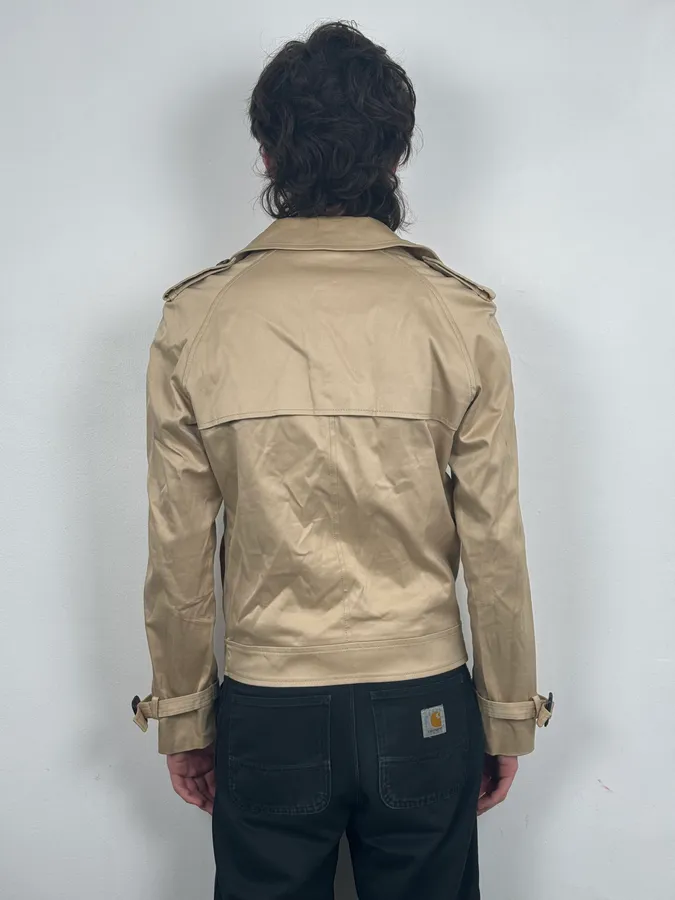 SS2009 Maison Martin Margiela Beige Classic Cropped Trench Jacket - Image 4