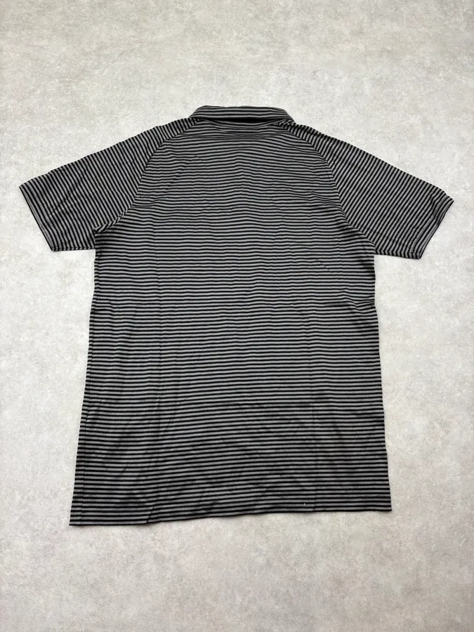SS2009 Prada Black Black & Grey Striped Polo - Image 6