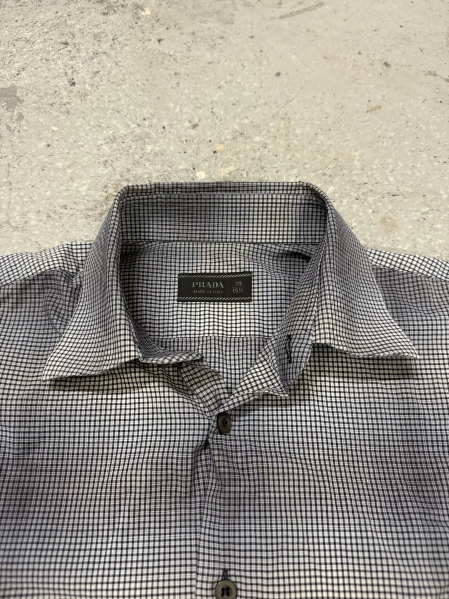 SS2009 Prada Grey Checked Gradient Shirt - Image 8