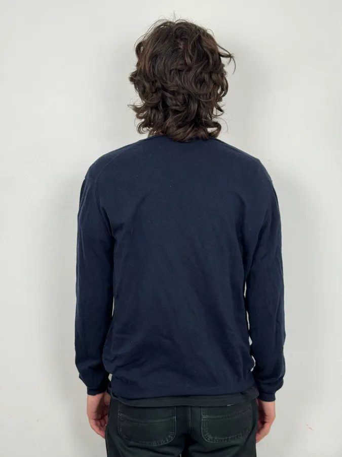 SS2009 Prada Navy Minimalist V-Neck Sweater - Image 3