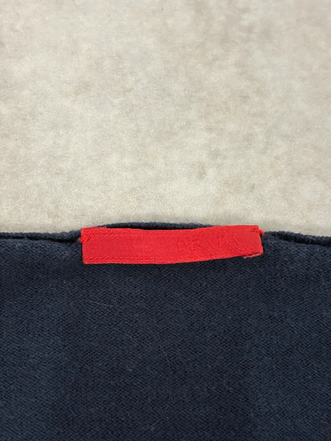 SS2009 Prada Navy Minimalist V-Neck Sweater - Image 9