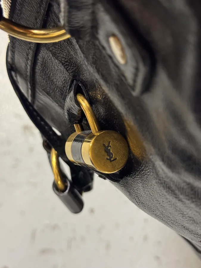 SS2009 Yves Saint Laurent Muse Shiny Black Leather Handle Bag - Image 9