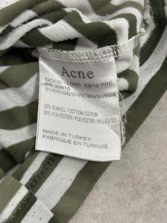 SS2010 Acne Studios Olive & White Striped Longsleeves - Image 10